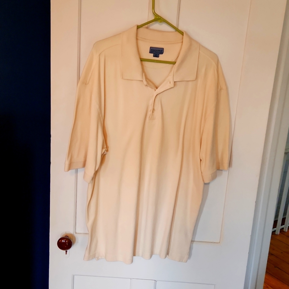 Golf Shirt, Dockers, XL, Cream,